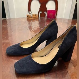 Nine West Navy Suede Heels Worn Once